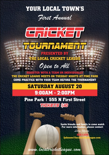 Cricket 2 Club Flyer Template | Eventgroove