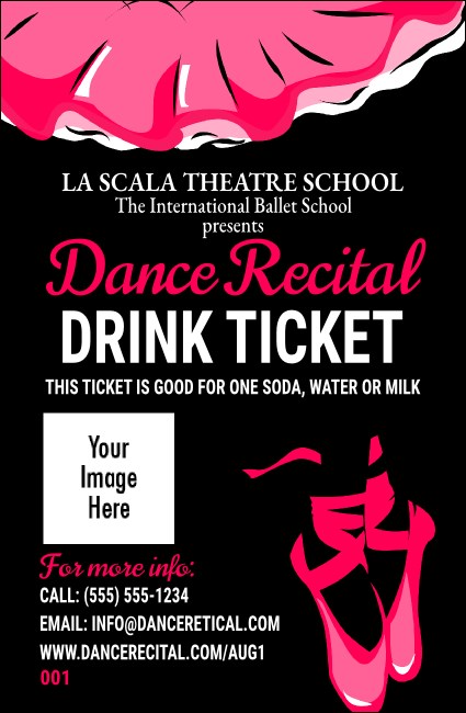Dance Recital Drink Ticket Product Front