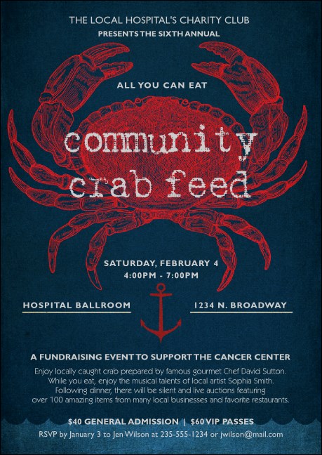 Crab Dinner Club Flyer Product Front