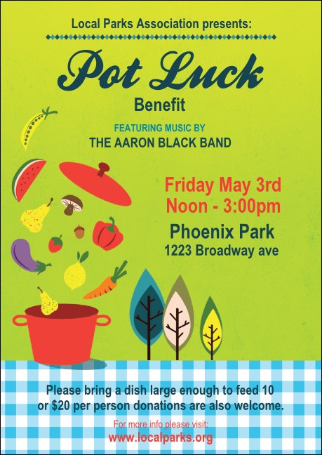 Potluck Benefit Club Flyer Product Front